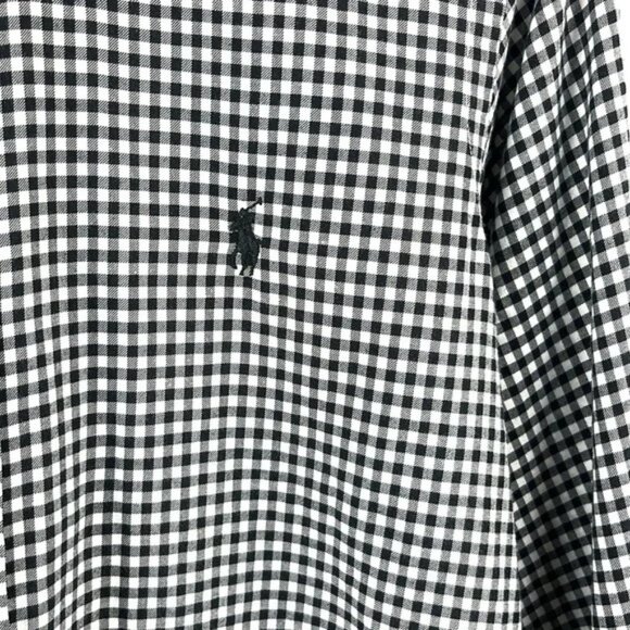 Ralph Lauren Black and White Gingham Cotton Buttoned Shirt - Picture 4 of 12
